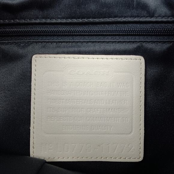 2007 Coach Resort Collection Signature Denim Parchment Leather Bleecker Bag - Picture 8 of 10